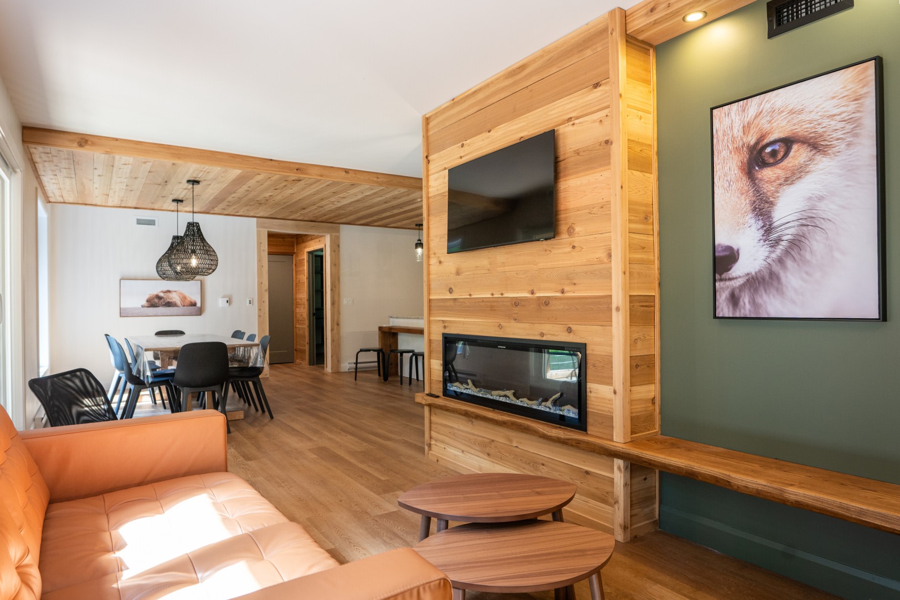 Intérieur des nouveaux chalets accessibles à mobilité réduite au parc national de la Mauricie