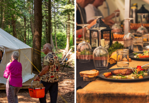 Tables en forêt de Fredélys en Mauricie
