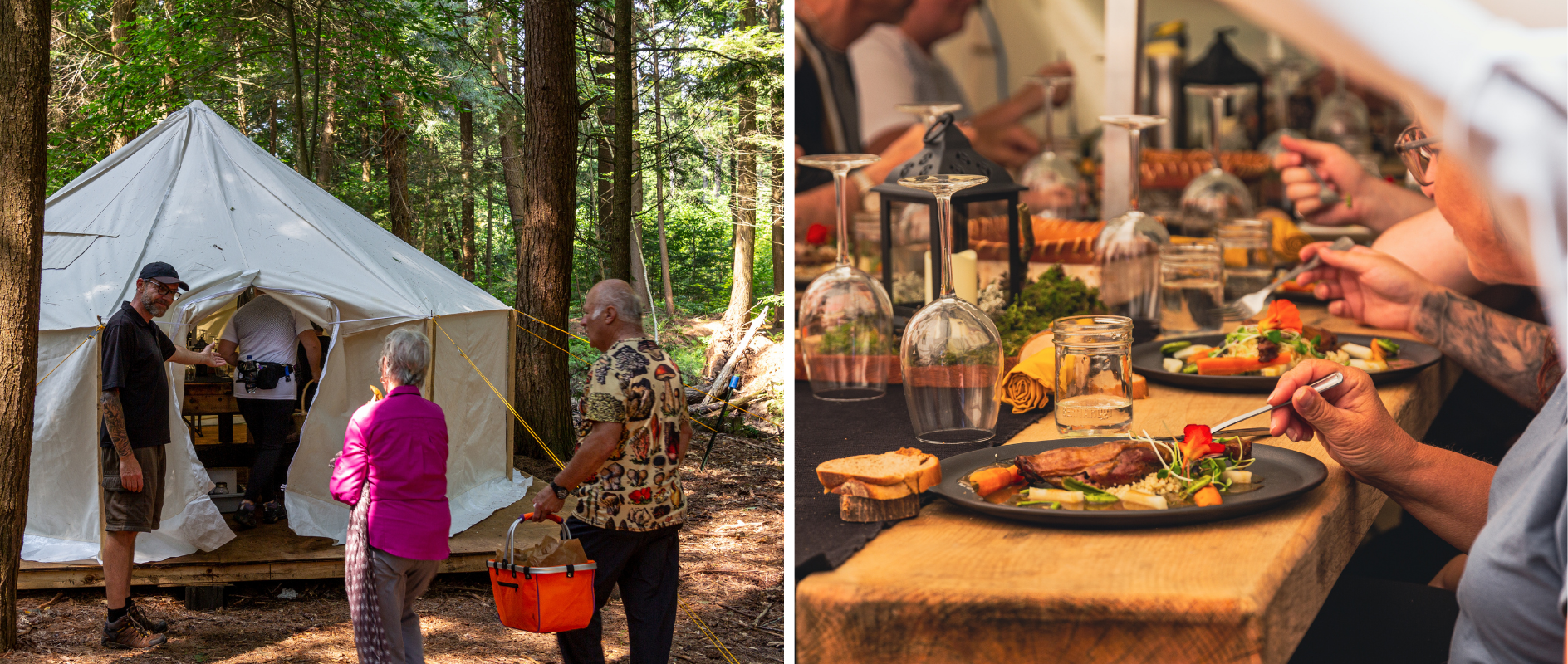 Tables en forêt de Fredélys en Mauricie