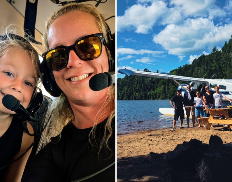 Famille en escapade à la plage avec Bel-Air Aviation