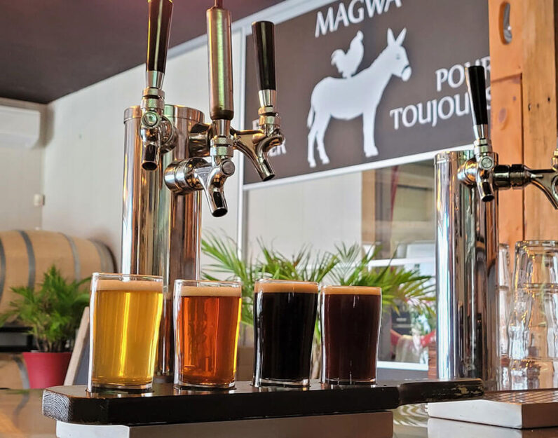 Planche de dégustation de 4 bières de la Brasserie Dépareillée